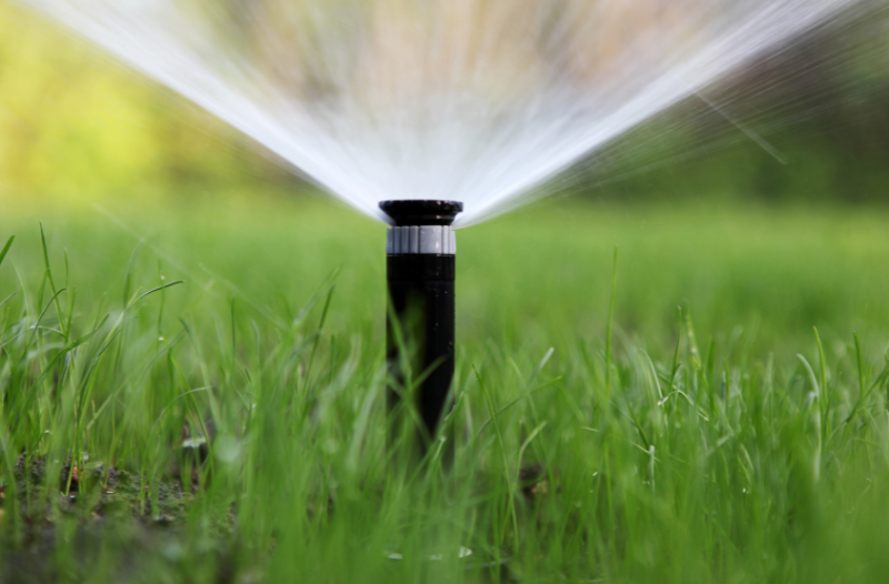 lawn sprinkler watering grass